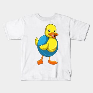 Duck at Swimming with Swim ring Kids T-Shirt